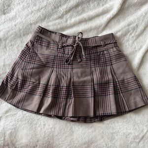 Hollister Brown Plaid Mini Skirt